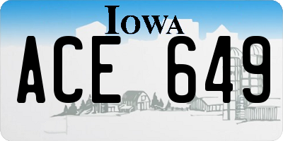 IA license plate ACE649