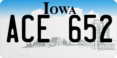 IA license plate ACE652