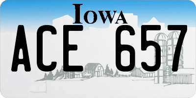 IA license plate ACE657