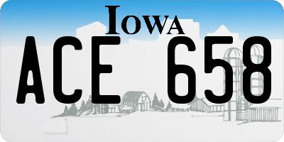 IA license plate ACE658