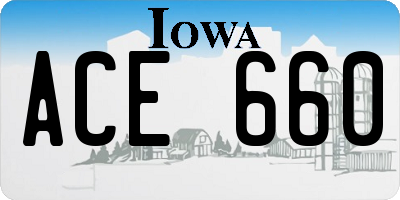 IA license plate ACE660