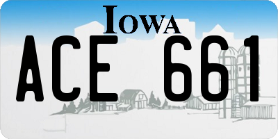 IA license plate ACE661
