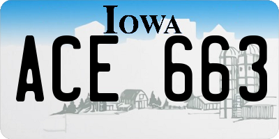 IA license plate ACE663