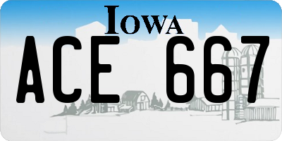 IA license plate ACE667