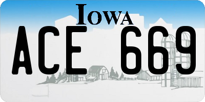 IA license plate ACE669
