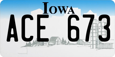 IA license plate ACE673