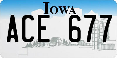 IA license plate ACE677