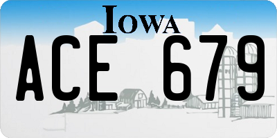 IA license plate ACE679