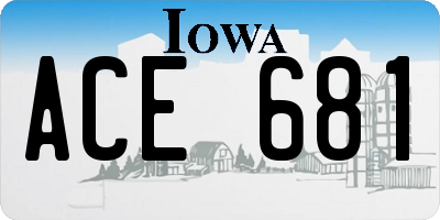IA license plate ACE681