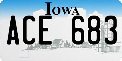IA license plate ACE683