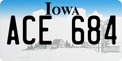 IA license plate ACE684
