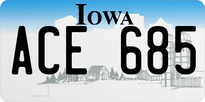 IA license plate ACE685