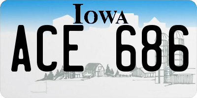 IA license plate ACE686