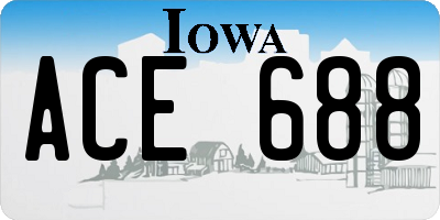IA license plate ACE688