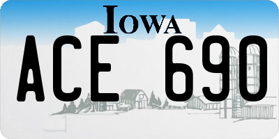 IA license plate ACE690