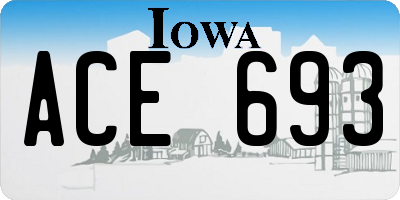 IA license plate ACE693