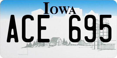 IA license plate ACE695