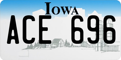 IA license plate ACE696