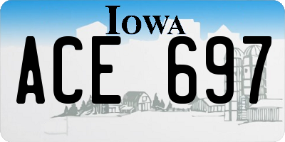 IA license plate ACE697