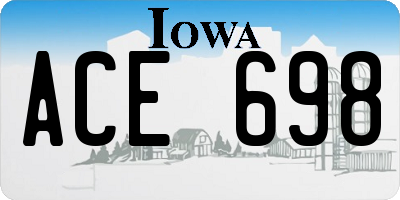 IA license plate ACE698