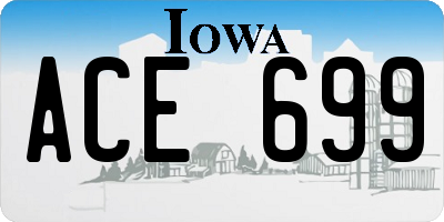 IA license plate ACE699