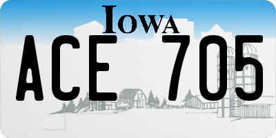 IA license plate ACE705