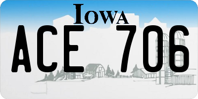 IA license plate ACE706