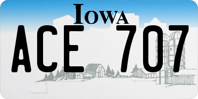 IA license plate ACE707
