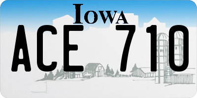 IA license plate ACE710