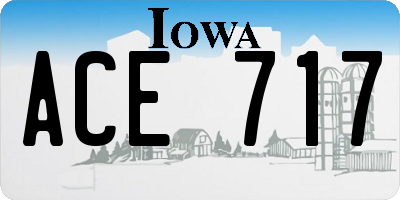 IA license plate ACE717