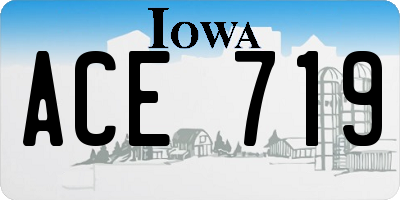 IA license plate ACE719