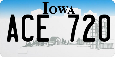IA license plate ACE720