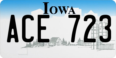 IA license plate ACE723