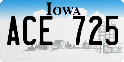 IA license plate ACE725