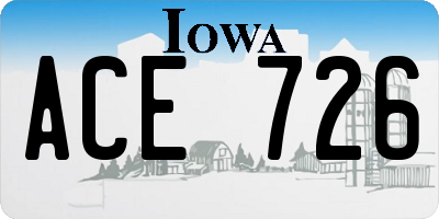 IA license plate ACE726