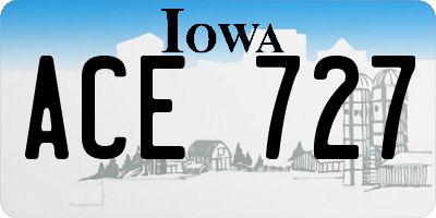 IA license plate ACE727
