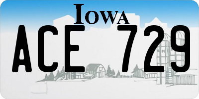 IA license plate ACE729