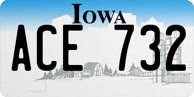 IA license plate ACE732