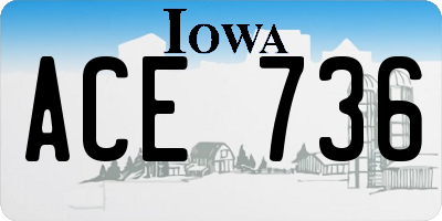 IA license plate ACE736