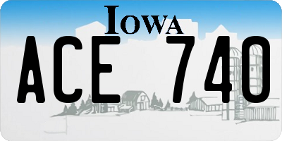 IA license plate ACE740