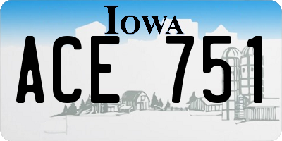 IA license plate ACE751