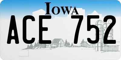 IA license plate ACE752