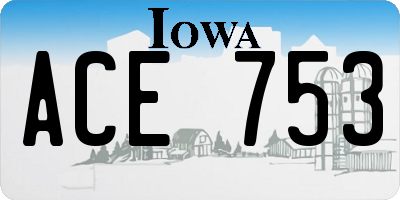 IA license plate ACE753