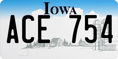 IA license plate ACE754