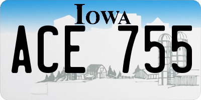 IA license plate ACE755