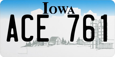 IA license plate ACE761
