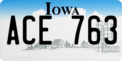 IA license plate ACE763