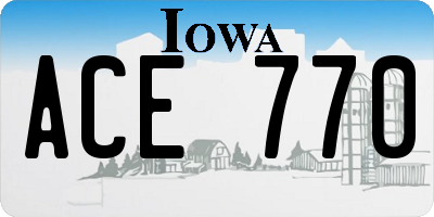 IA license plate ACE770