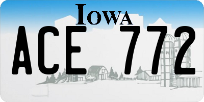 IA license plate ACE772