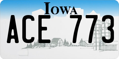 IA license plate ACE773